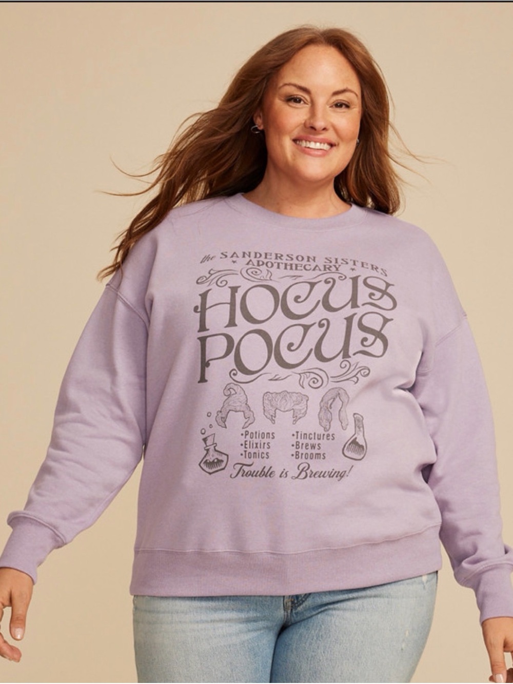 Maurices Lavender Hocus Pocus Graphic Crewneck Sweatshirt - Women